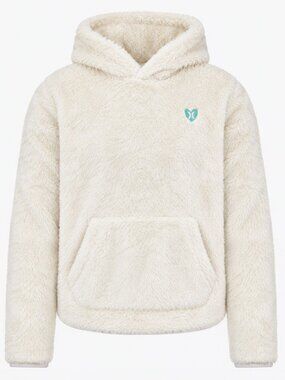 Hurley Big Girls Sherpa Pullover Hoodie Ivory - Size Small 8-10Yrs